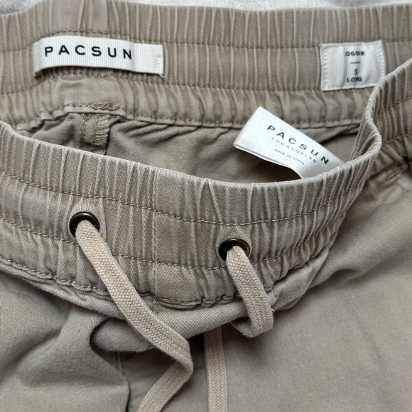 PACSUN Khaki Skinny Joggers Size S Long Comfortable Elastic Waistband/Drawstring - Picture 5 of 13